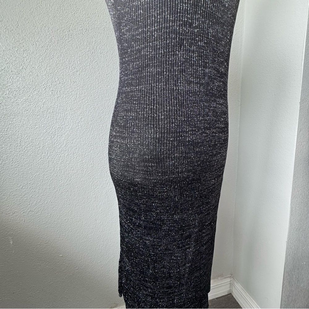 Michael Mims Kathy Cole Black Metallic Dress Body Con Vintage SZ L - Picture 12 of 15